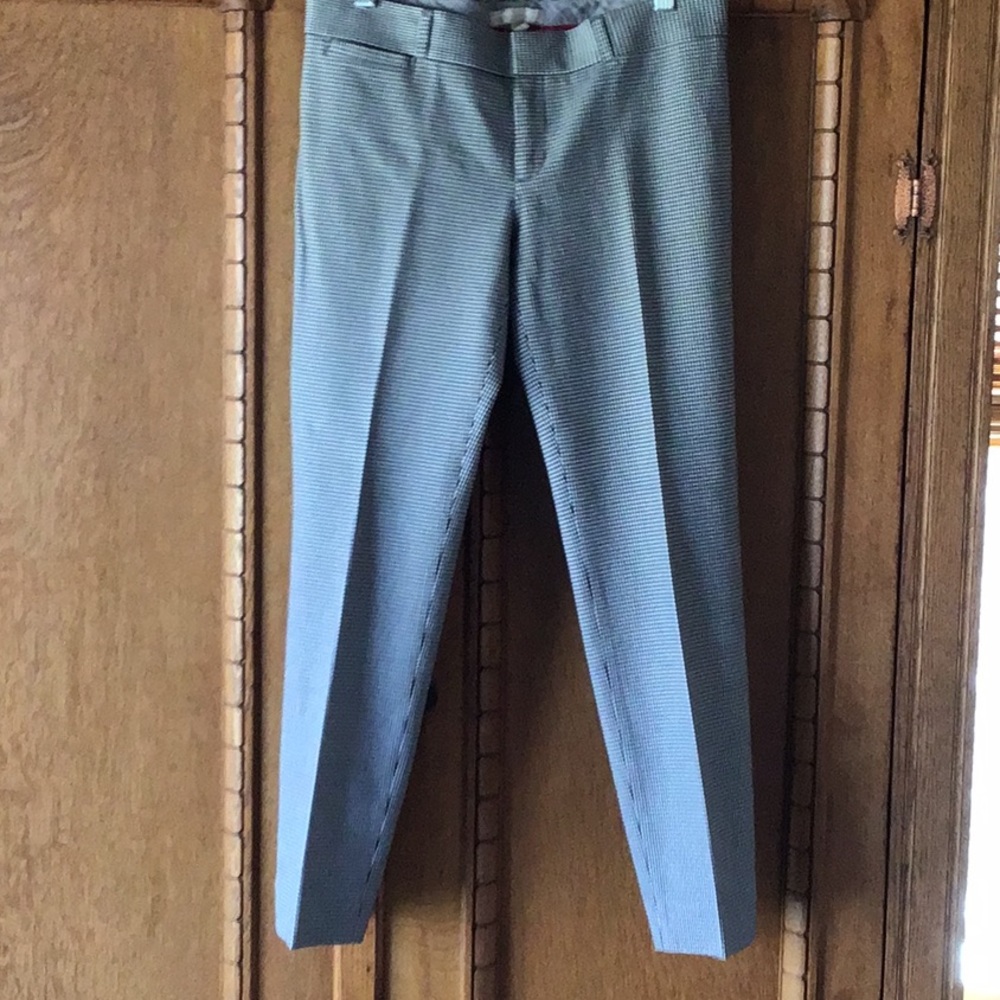 Banana Republic black/white check Sloan fit pant